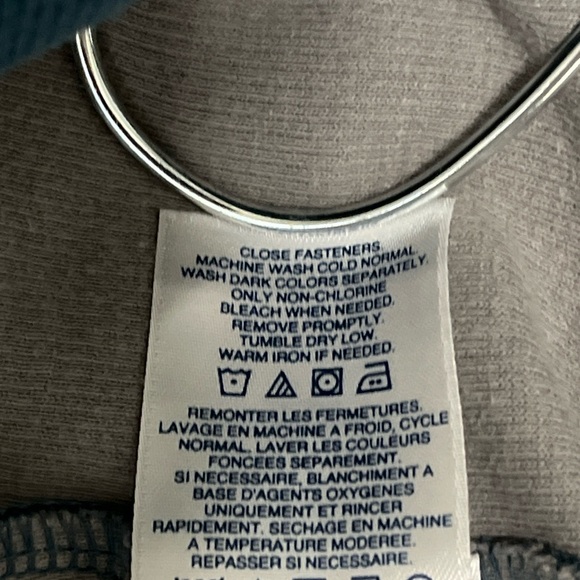 Lands' End Sweater Pullover Men Medium Blue Plaid Zipper Knit High Neck Cotton - Picture 8 of 8